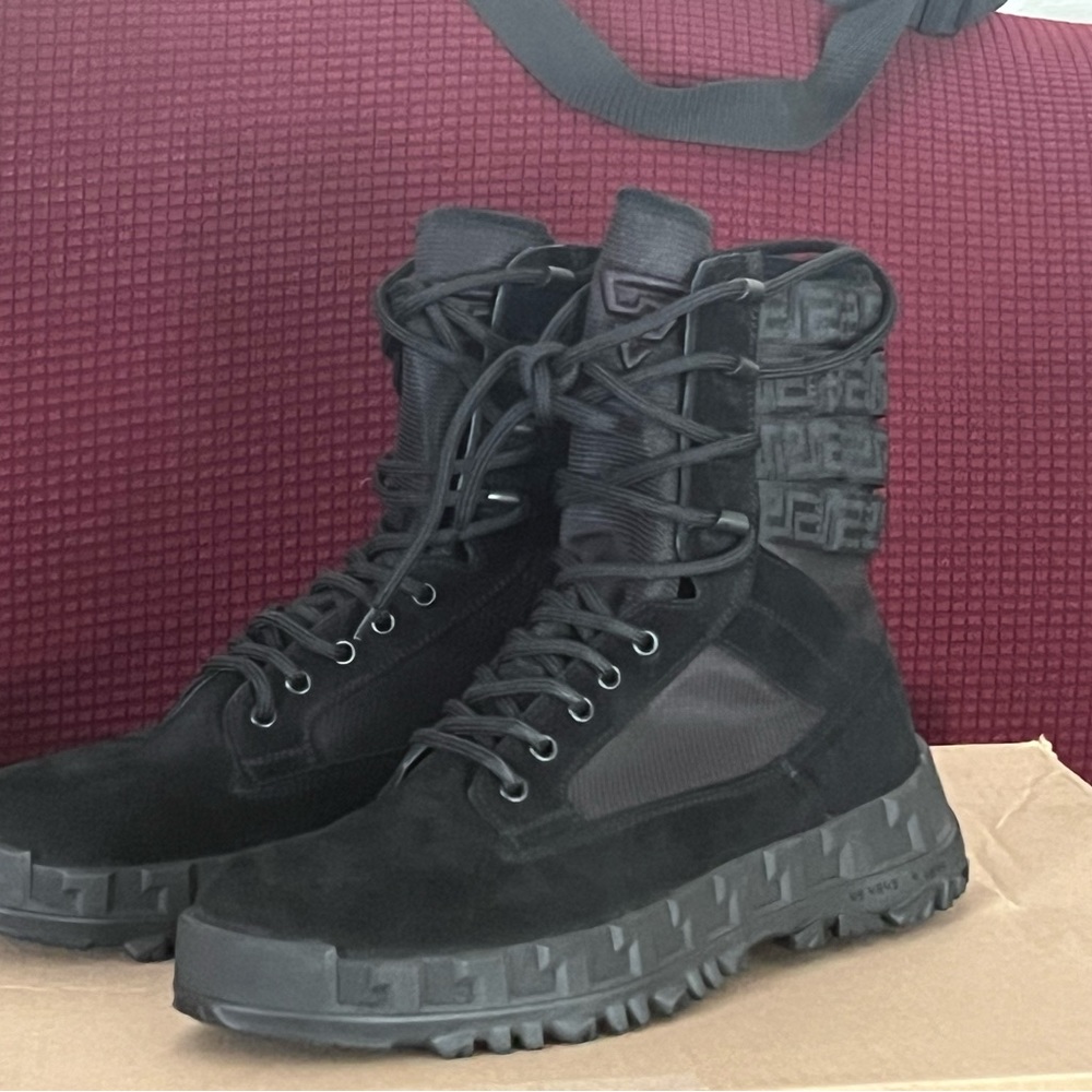 Black Versace Combat Boots